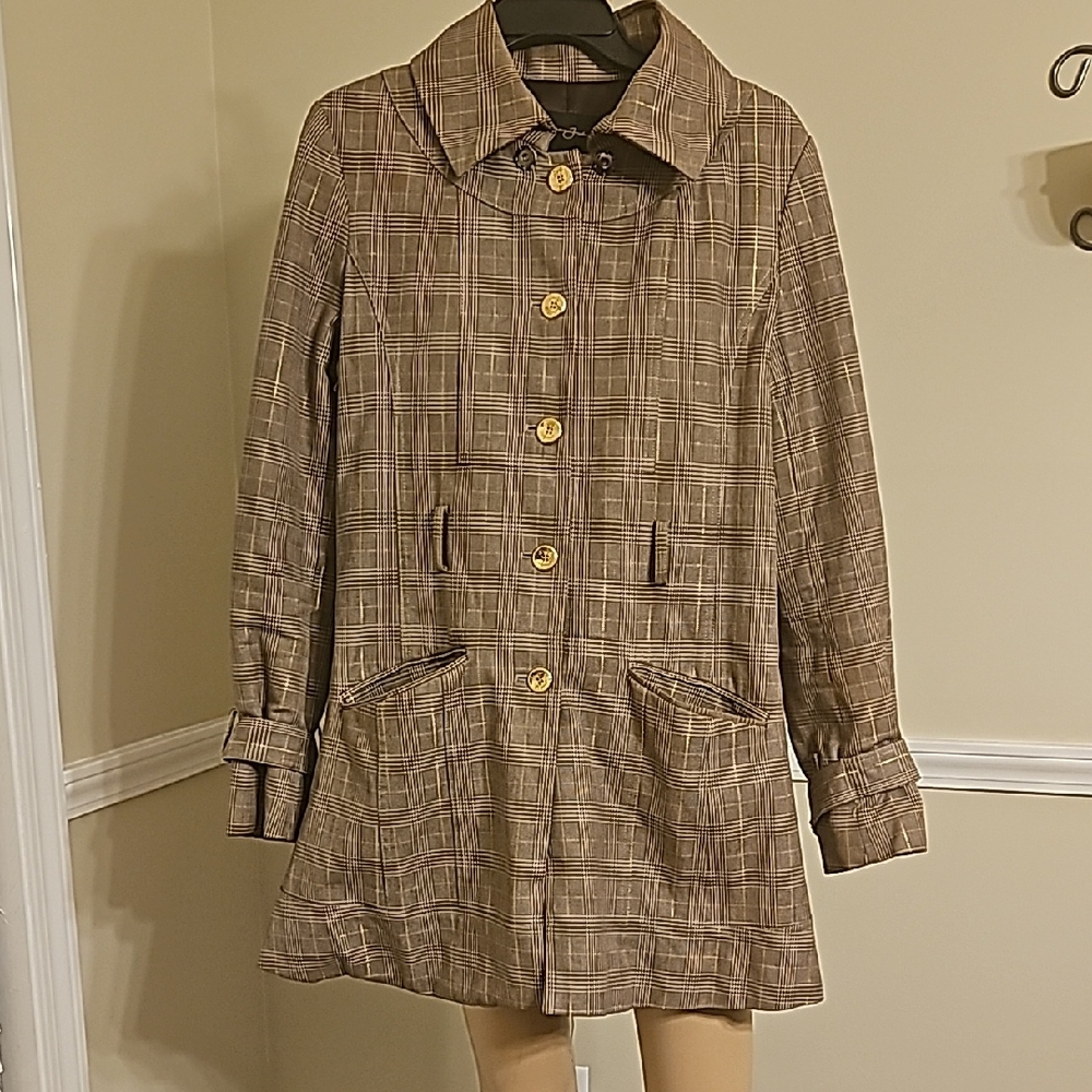 Sean John Vintage Brown Trench Coat Lightweight Casual